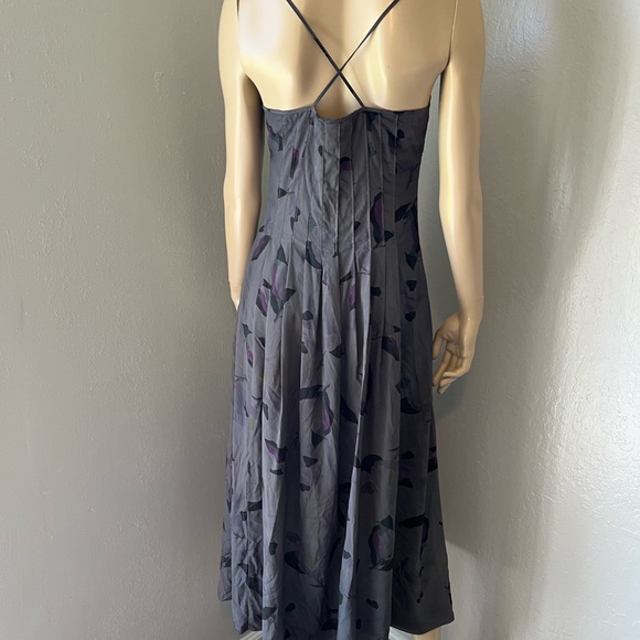Banana Republic Midi Evening Size 4 Gray Chiffon Dress - Picture 3 of 6